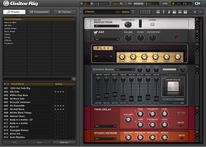For Guitar recording we used Guitar rig from Native Instruments