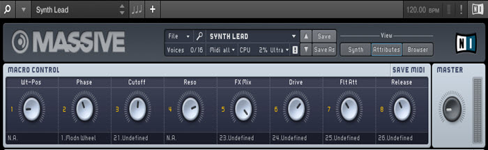 Massive Synth Macro Controls